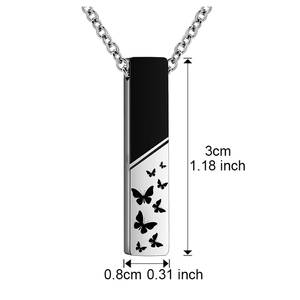 Cube cremação comemorativa cinzas colar pingente borboleta adequado para pet cinzas comemorativa pingente jóias - Product Image 2