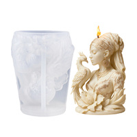 Sanxin Produit phare transfrontalier Moule en caoutchouc pour bougies, savons faits main et autres créations DIY, motif déesse africaine en relief tridimensionnel YLX SM