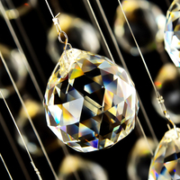 Grand Lustre Suspendu en Cristal Acier Inoxydable, Lumières Suspendues Dorées Modernes de Luxe pour Salon Maison et Escalier