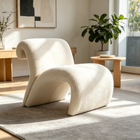 Minimalistischer Königlicher Retro Weißer Bouclé Einzelsessel Moderner Sherpa Akzent-Sessel Loungesessel für Hotel und Salon
