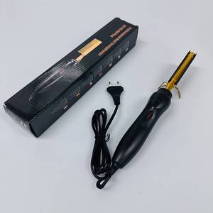 Peigne lissant <span class=keywords><strong>professionnel</strong></span> de style salon 220V, filaire, noir et or, multifonctionnel, chauffe rapidement, peigne chauffant pour lisser les cheveux - Product Image 6
