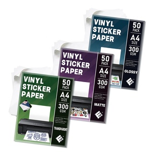 Adesivi Impermeabili Opachi Autoadesivi Bianchi Lucidi Stampabili Foglio Trasparente <span class=keywords><strong>A4</strong></span> Carta Adesiva in Vinile per Stampanti a Getto d'Inchiostro - Product Image 6