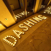 Lettres lumineuses LED personnalisables de grande taille, éclairage décoratif intérieur en métal, 2700K blanc chaud, alimentation AC