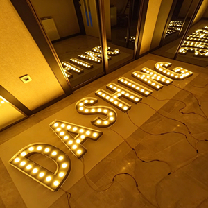Customizable Large LED Letter Lights Metal Indoor <b>Decorative</b> <b>Lighting</b> 2700K Warm White AC Powered - Product Image 2