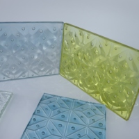 3D-geprägtes Diamantmuster getöntes dekoratives Glasblatt, farbiges gehärtetes Glas für Gebäudepartitionen und Heimdekoration