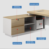 Bureau de direction écologique de qualité E0, table de bureau moderne et simple pour manager, mobilier de bureau, bureau de patron, bureau de président