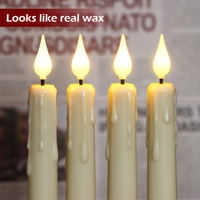 Bougies LED rechargeables de 8 pouces, sans flamme, avec effet de scintillement, en forme de bougie conique, avec télécommande, pour la décoration de mariage, centre de table