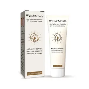 Biểu Tượng Tùy Chỉnh Tây & Tháng UV Bảo Vệ 50Ml Chống-Sắc Tố Probiotic SPF 50 Chăm Sóc Ban Ngày Kem Chống Nắng