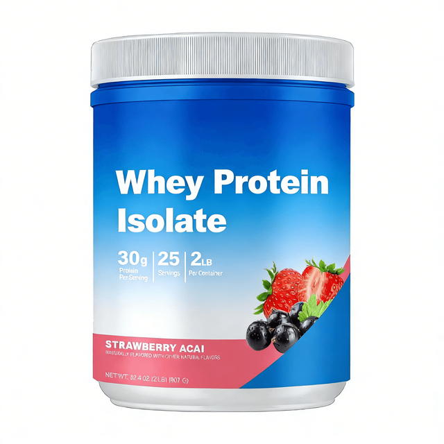 Private Label 2lbs Natural Sports Nutrition Whey Protein Isolate Powder for Muscle Growth Adult Energy Supplement for Men Women