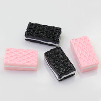 Miniatures de nourriture Kawaii 3D : Biscuits en gaufrette au chocolat, Cabochons en résine, Breloques de dessert miniatures