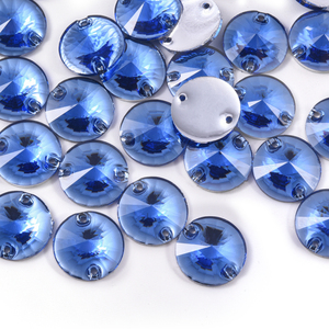 Blinginbox venta al por mayor forma redonda Rivoli parte posterior plana diamantes de imitación coser en cristal a granel cristal AB diamantes de imitación para ropa - Product Image 3