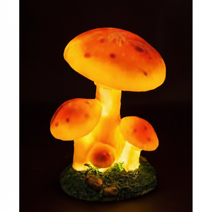 โคมไฟตกแต่งรูปทรงทรัมเป็ตทำจากเรซิ่น พร้อมลวดลายเพ้นท์มือและแสงสีส้มอบอุ่น สำหรับตกแต่งสวนสาธารณะและสวนในบ้าน - Product Image 1