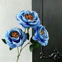 YOPIN-8187 Fleur artificielle de haute qualité en soie, pivoine à 3 têtes pour la décoration de mariage et de la maison, vente en gros