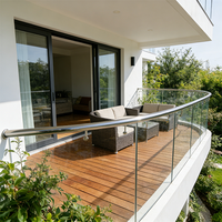 Système de balustrade en verre sans cadre SS304/316 avec éclairage LED pour projets de balcon, terrasse et décks d'hôtels, livraison gratuite en 24h, DIY