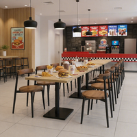 Ensemble chaise et table de cantine au design moderne, en cuir PU écologique, rembourré, empilable, pour centre commercial et hôtel