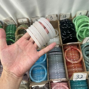 กำไลแก้ว 8 มม. เส้นผ่านศูนย์กลางภายใน 60 มม. สีขาว หยกแสงจันทร์ สไตล์จีนฮั่นฝู เครื่องประดับแฟชั่นหวานสดใส - Product Image 2