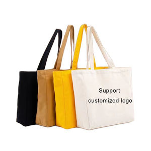 Sac à provisions en toile de coton vierge imprimé de logo personnalisé réutilisable écologique recyclable - Product Image 1