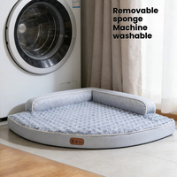 Coussin pour animaux de compagnie en forme de demi-ventilateur - Canapé pour chien, lit pour animaux de compagnie détachable, coussin de couchage imperméable et antidérapant pour chien