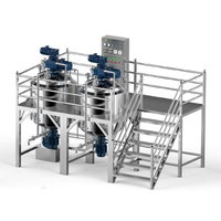 Máquina Industrial PLC con Pantalla Táctil para Fabricación de Jabón Líquido, Mezcladora de Champú con Homogeneizador de Alto Cizallamiento y Agitador Raspador