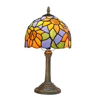 Lampe de table Tiffany style pastoral européen, dôme E26, LED dimmable, lumière blanc chaud, garantie 5 ans pour chambre et famille