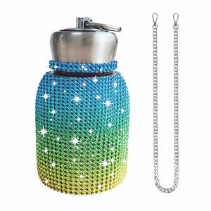 Mug de voyage isotherme de luxe en acier inoxydable 40 oz pour femme, avec chaîne de perles, strass, diamants et paillettes, bouchon de paille, 48 couleurs - Product Image 2