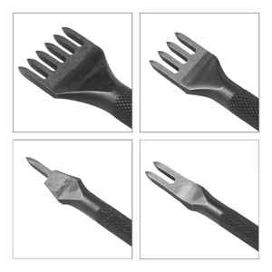 Lot de 4 poinçons à languettes en acier de qualité industrielle <span class=keywords><strong>pour</strong></span> cuir, avec poignée antidérapante, <span class=keywords><strong>pour</strong></span> le bricolage et l'artisanat - Product Image 5