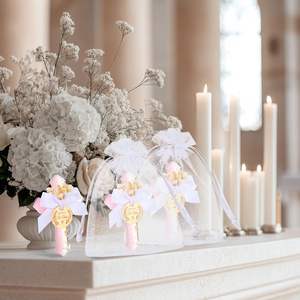 Imanes de nevera con cruz de epoxi, cruz de primera comunión con flor, recuerdos cristianos, regalo <span class=keywords><strong>para</strong></span> bautizo, bautizo de bebé, fiesta de baby shower - Product Image 5