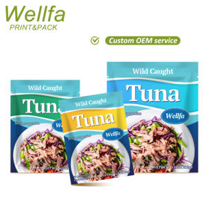 Sacchetto di storta in alluminio per uso alimentare stampato personalizzato per il confezionamento di tonno resistente alle alte Temperature sacchetto di imballaggio per storta ad alta barriera - Product Image 5