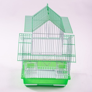 House Shape Bird Cage Multi-color Metal Wire Cage with Feeders & Perch for Small Parakeets Budgies Canaries - Product Image 5