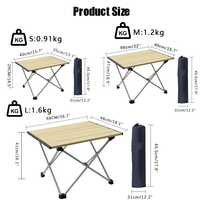 Table de camping Table de camping pliante et portable en aluminium Plage pique-nique en plein air BBQ