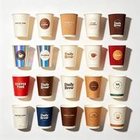 Gobelets en papier jetables à paroi simple avec couvercles 4oz, gobelets à café en papier pour boissons chaudes, revêtement PE