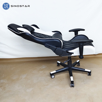 Chaise de bureau ergonomique pivotante et inclinable en similicuir PU, style sportif, pour le gaming, réglable et à bascule, vente en gros à prix abordable