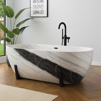 Baignoires en marbre classiques européennes artisanales, personnalisation artistique de luxe, mobilier de salle de bain imperméable et résistant aux taches