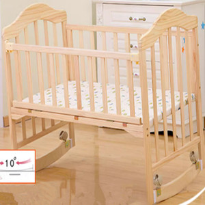 <span class=keywords><strong>Cuna</strong></span> de Madera Sólida para Bebé Recién Nacido, <span class=keywords><strong>Cuna</strong></span> <span class=keywords><strong>Mecedora</strong></span> con Ruedas, Altura Ajustable, Convertible a Cama Colegiada para Guardería - Product Image 1