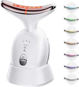Elektrische nek- en gezichtsmassager met rood lichttherapie, gezichtsverzorgingsapparaat voor thuisgebruik, EU/UK stekkertype, gezichtsvormende <span class=keywords><strong>wand</strong></span> - Product Image 1