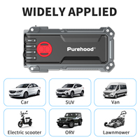 Démarreur de batterie Purehood X4 21800mAh gris foncé avec pinces intelligentes pour voiture, moto, camion 1000A/2000A de crête Type-C