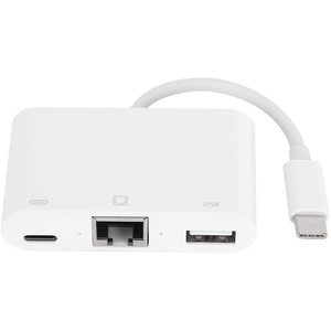 Usb Type C To <b>Ethernet</b> <b>Adapter</b> With Usb Port For Laptop Computer Networking - Product Image 6