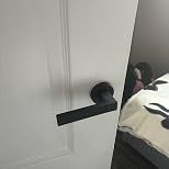 Matte black bathroom <b>door</b> <b>handle</b> set thumb turn privacy backplate lever for interior WC and <b>toilet</b> <b>doors</b> - Product Image 4