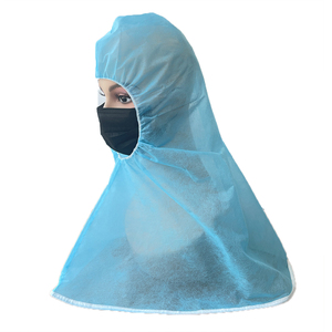 Topi tudung astronot non-tenun sekali pakai, masker pelindung rambut wajah dewasa uniseks tepi elastis membuka debu - Product Image 1