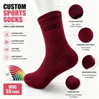 Chaussettes brodées personnalisées, chaussettes de sport en coton avec logo personnalisé, OEM ODM, faible MOQ, vente en gros d'usine