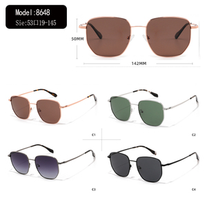 Gafas de sol rectangulares unisex con montura metálica completa, lentes verdes, protección UV400, gafas para exteriores - Product Image 3