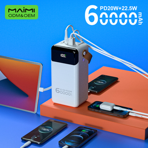 <span class=keywords><strong>Batterie</strong></span> externe Maimi 60000mAh 22.5W avec câbles intégrés et écran LED pour le camping en extérieur - Product Image 4