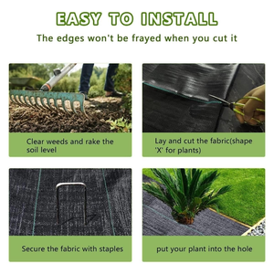 Stabilization UV Fabric Weed <b>Mat</b> <b>Roll</b> Agricultural Ground Cover Plant Nursery Weed Control Membrane Black PP Woven Weed - Product Image 3
