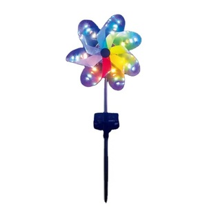 Plástico projetado Lawn Solar <span class=keywords><strong>Windmill</strong></span> luz jardim ornamento decoração levou luzes para exterior