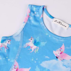 <span class=keywords><strong>Vestido</strong></span> Estampado LaBeca para Niñas, Sin Mangas, para Bebés, Niñas Pequeñas y Grandes, Diseño de Unicornio y Sirena, Casual - Product Image 4
