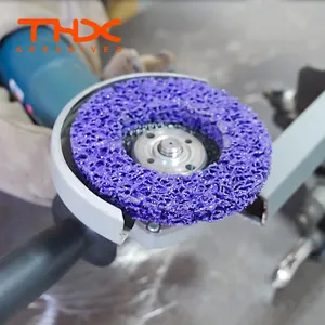 Professional Factory Purple Clean And Strip Disc With Black Button Abrasive Strip And Clean Disc Paint Strip Disc 4.5inch 115x22