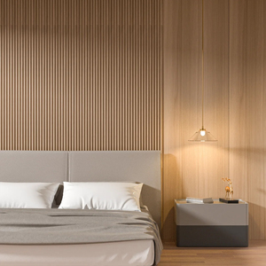 Panneau mural rainuré WPC fabriqué en Chine, intérieur imperméable, anti-<span class=keywords><strong>moisissure</strong></span>, insonorisant, pour appartement et hôtel - Product Image 6