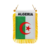 Drapeau miniature personnalisé pour voiture, à suspendre au rétroviseur, pour la décoration – Nouveauté Algérie – Vente en gros