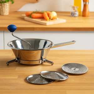 Molinillo de Verduras de Acero Inoxidable de 24 cm con 3 Discos, Triturador Manual de Patatas - Product Image 6