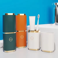 Estuche de Lujo Portátil para Cepillo de Dientes y Vaso de Viaje, Caja de Almacenamiento de Pasta Dental para Baño, Estuche Doméstico para Cepillos de Dientes
